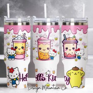 Hello Kitty Sanrio Cartoon Custom Stanley Cup 40 oz 30 oz Tumbler With Handle