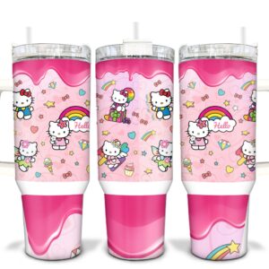 Hello Kitty Sanrio Cartoon Custom Stanley Cup 40 oz 30 oz Tumbler With Handle