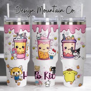 Hello Kitty: The Adventures of Kuromi Sanrio Cartoon Custom Stanley Cup 40 oz 30 oz Tumbler With Handle