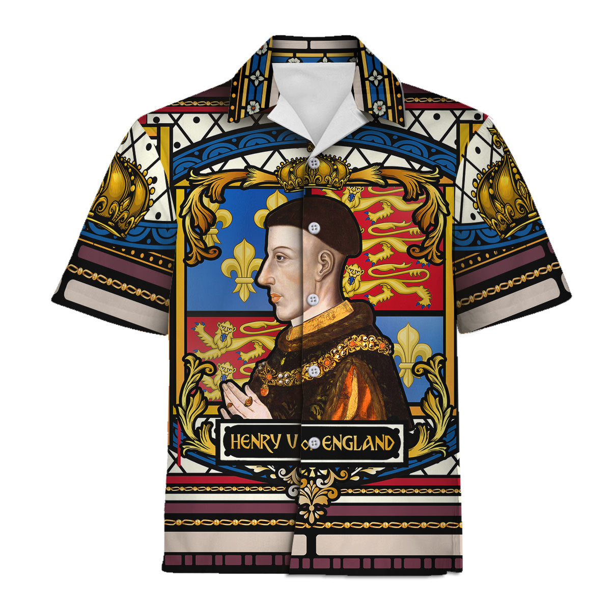 Henry V of England Stained Glass Hawaiian Shirt Polo Shirt - Stormmerch Exclusive