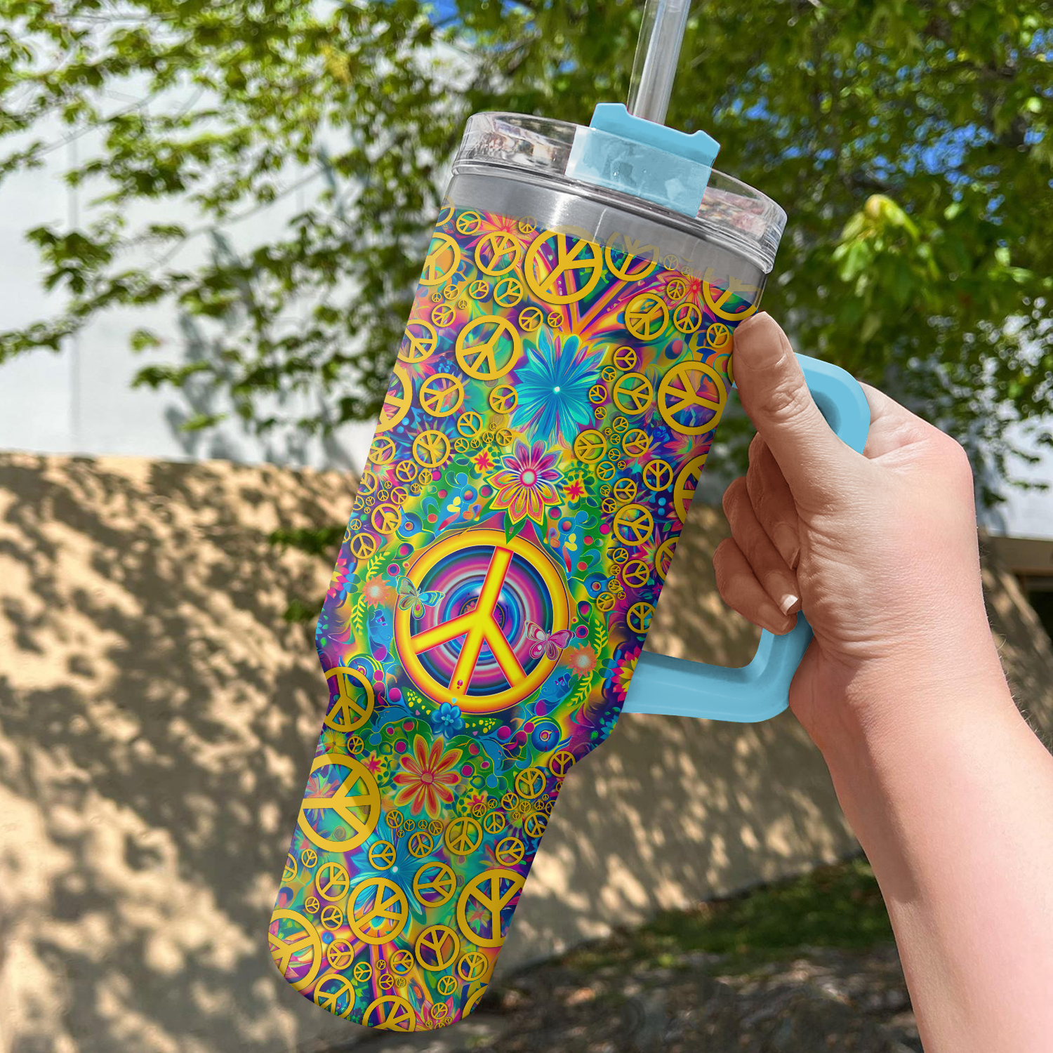 Hippie Dream Van Custom Stanley Cup 40 oz 30 oz Tumbler With Handle
