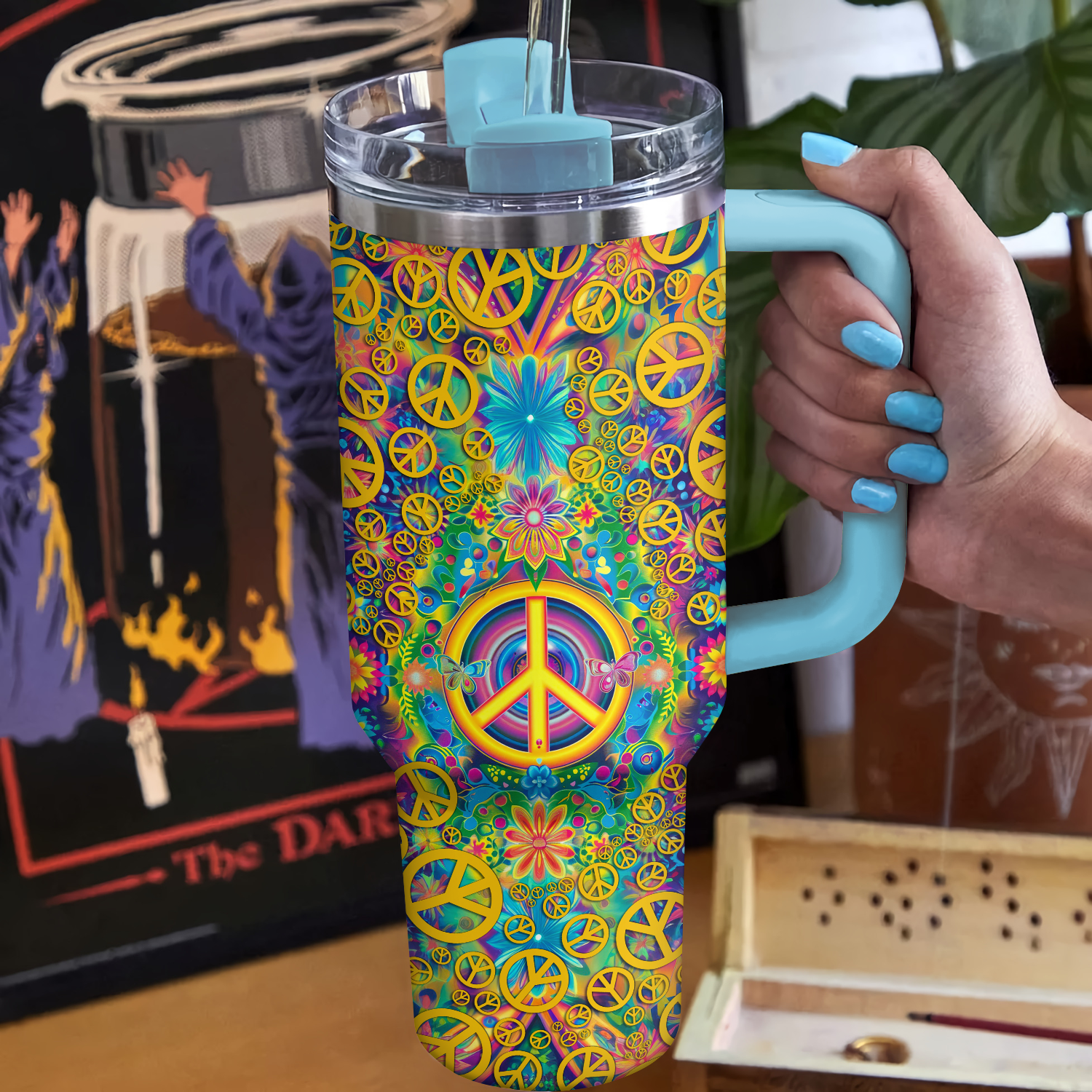 Hippie Dream Van Custom Stanley Cup 40 oz 30 oz Tumbler With Handle