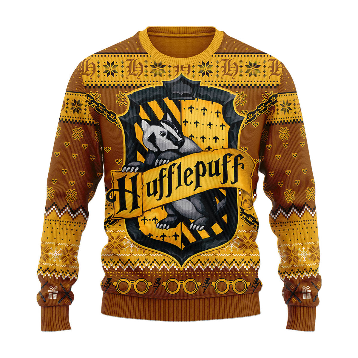 Ho Ho Hufflepuff Christmas Sweater - Stormmerch Exclusive