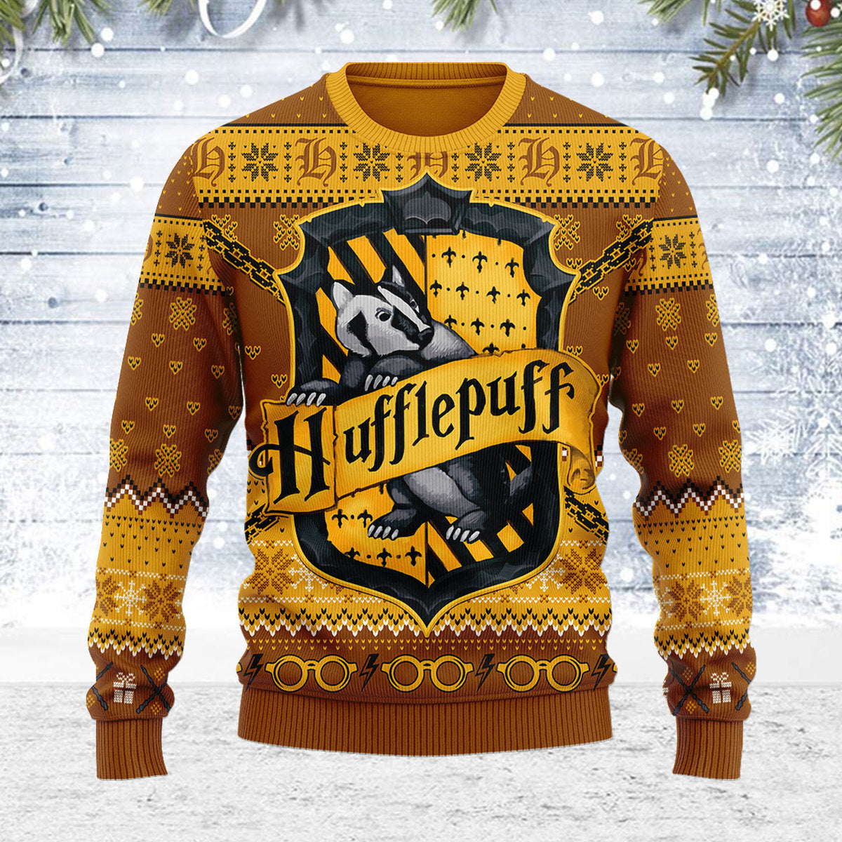Ho Ho Hufflepuff Christmas Sweater - Stormmerch Exclusive