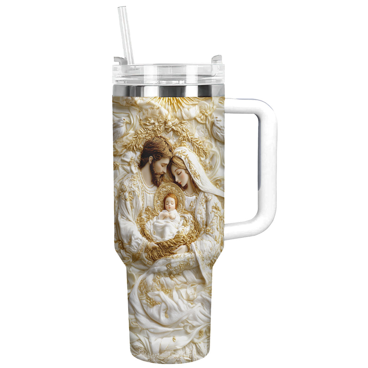 Holy Family Christmas Custom Stanley Cup 40 oz 30 oz Tumbler With Handle