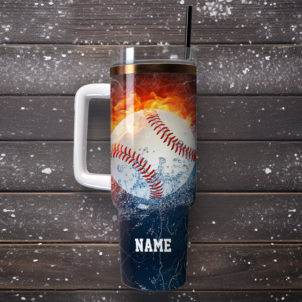 Homerun Flying Baseball Artwork Sport Custom Stanley Cup 40 oz 30 oz Tumbler With Handle