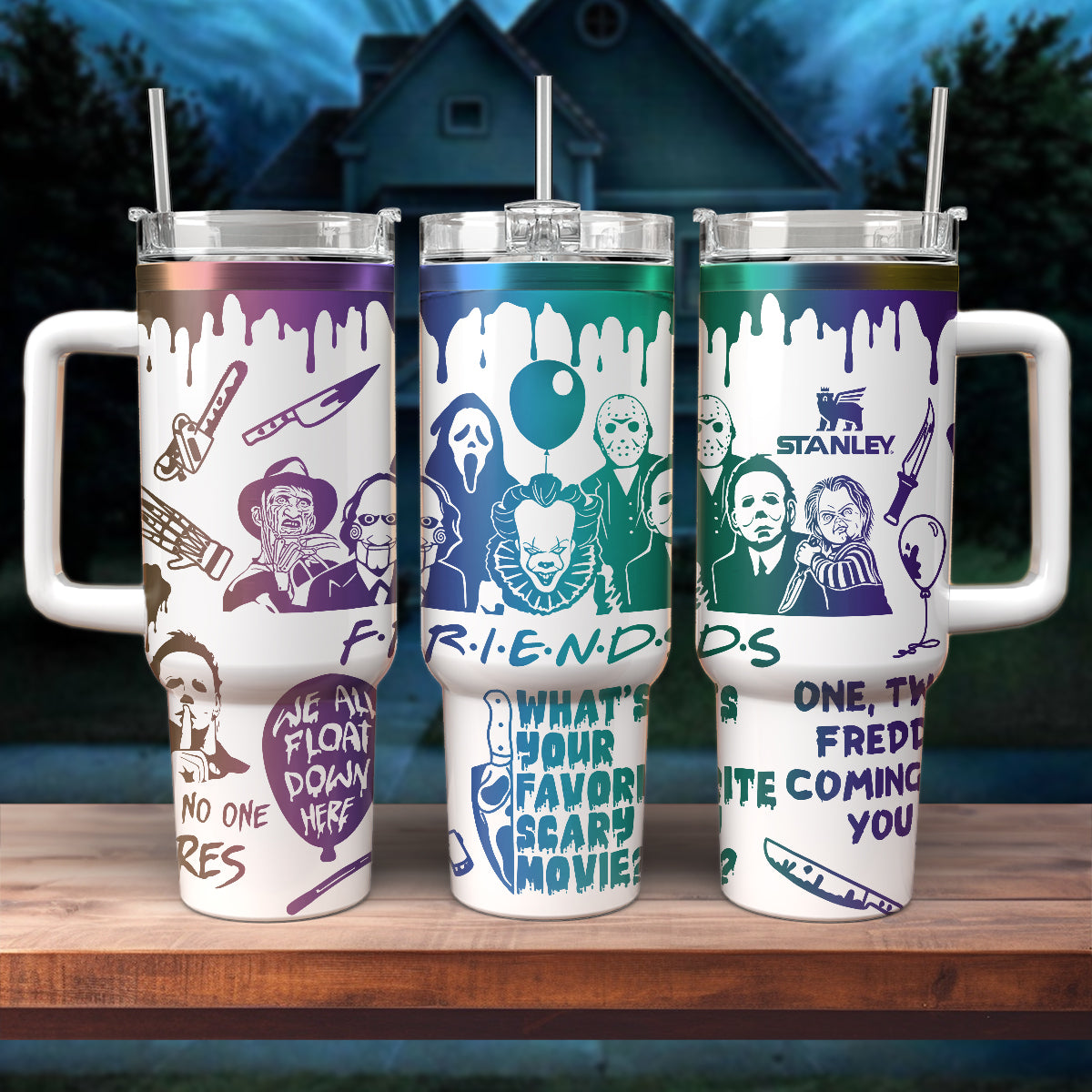 Horror Characters Movies Custom Stanley Cup 40 oz 30 oz Tumbler With Handle