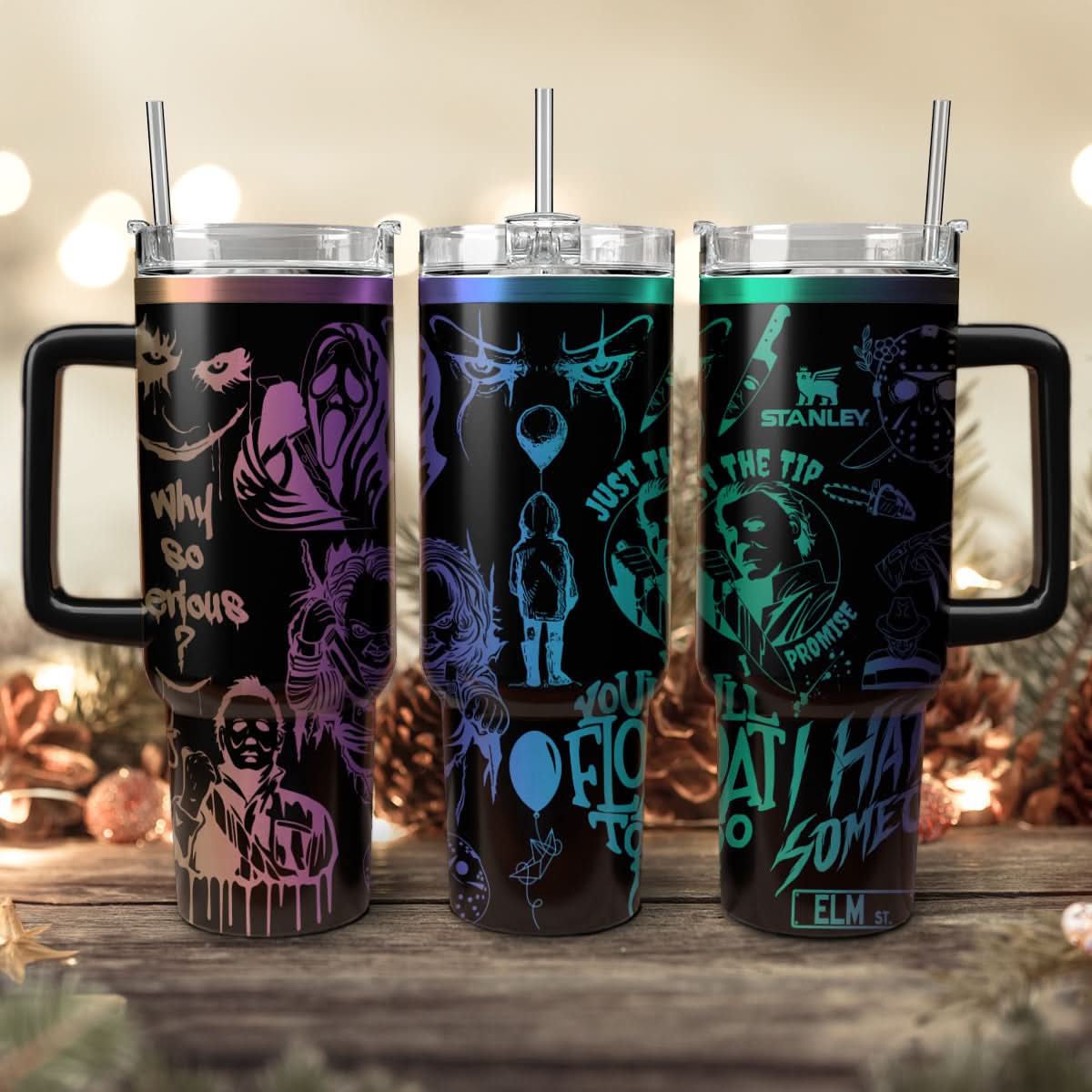 Horror Characters Movies Custom Stanley Cup 40 oz 30 oz Tumbler With Handle