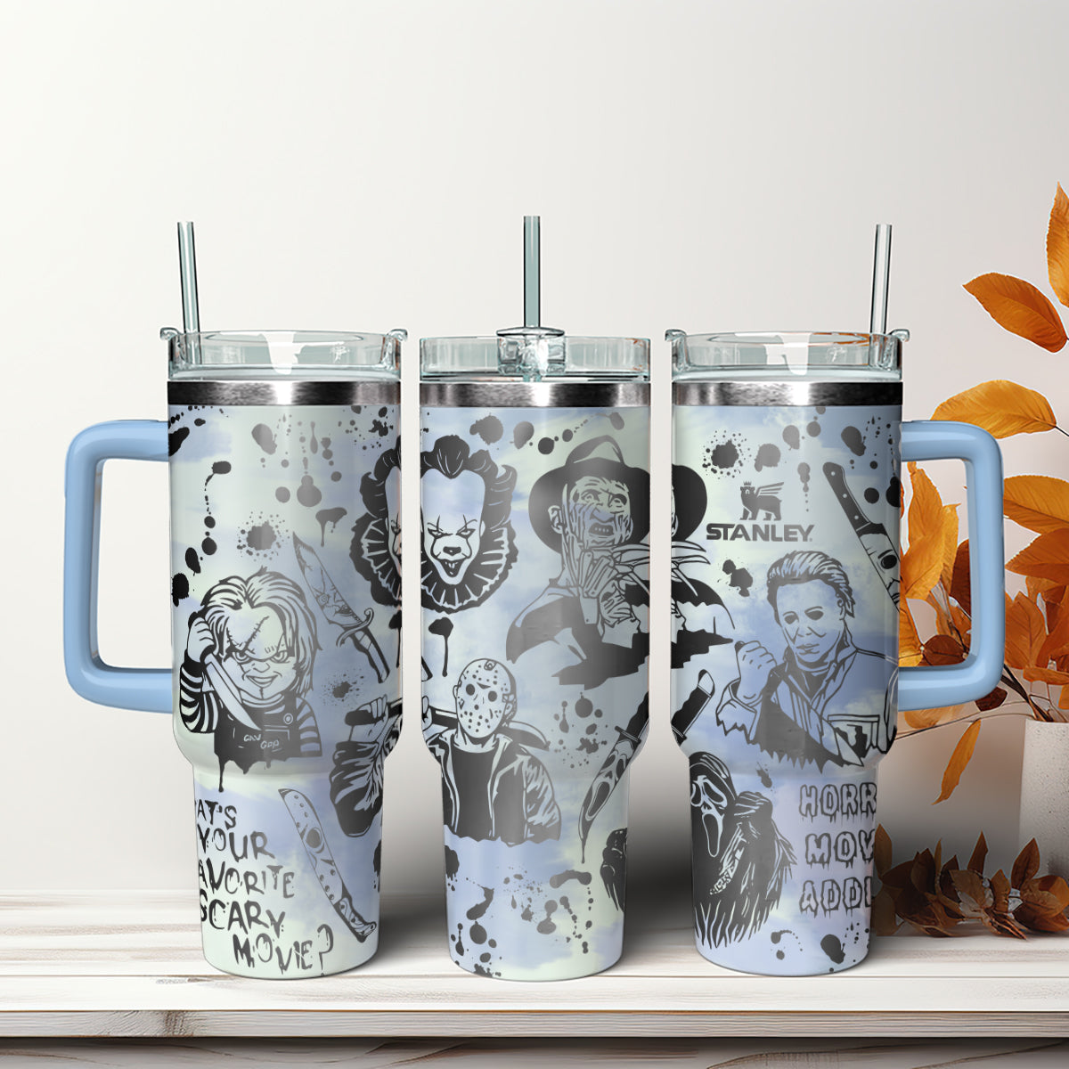 Horror Characters Movies Custom Stanley Cup 40 oz 30 oz Tumbler With Handle
