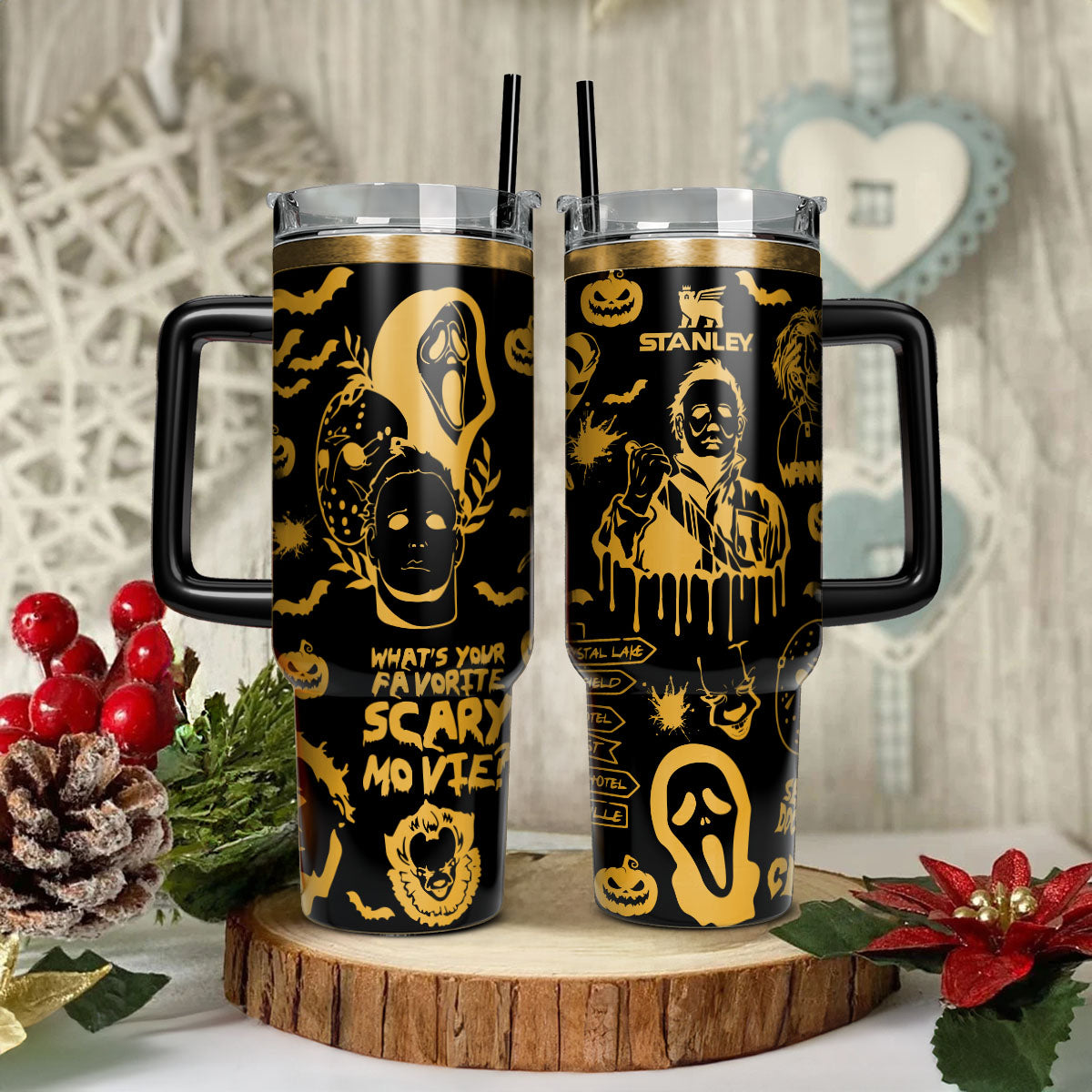 Horror Characters Movies Custom Stanley Cup 40 oz 30 oz Tumbler With Handle