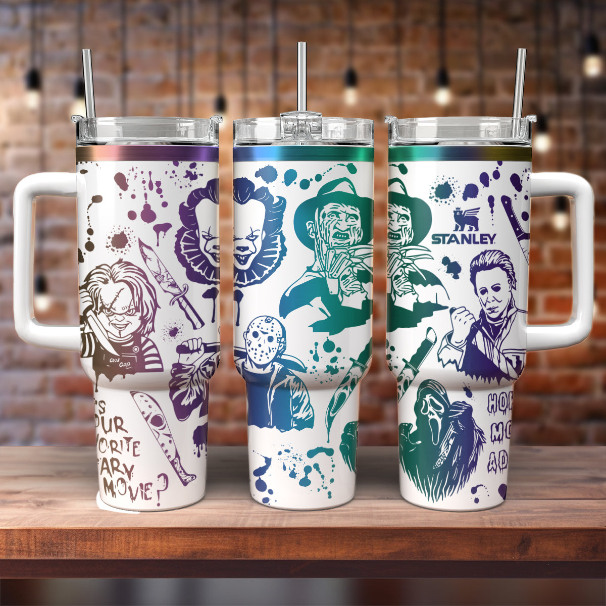 Horror Characters Movies Custom Stanley Cup 40 oz 30 oz Tumbler With Handle