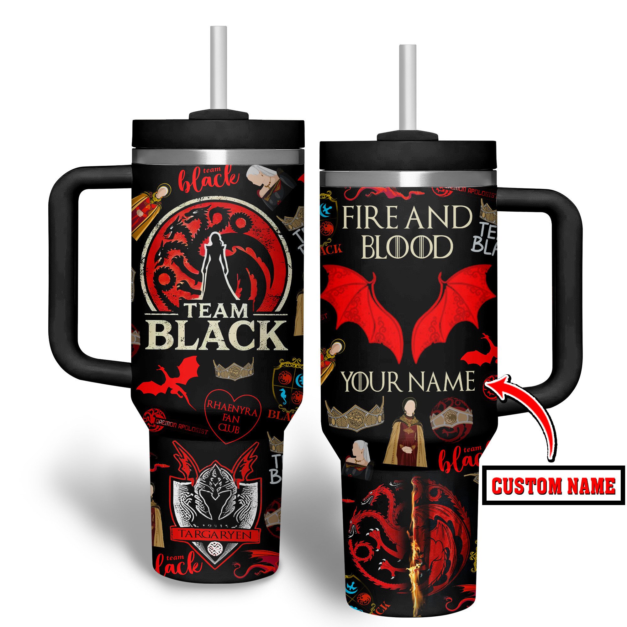 House of The Dragon TV Series Custom Stanley Cup 40 oz 30 oz Tumbler With Handle