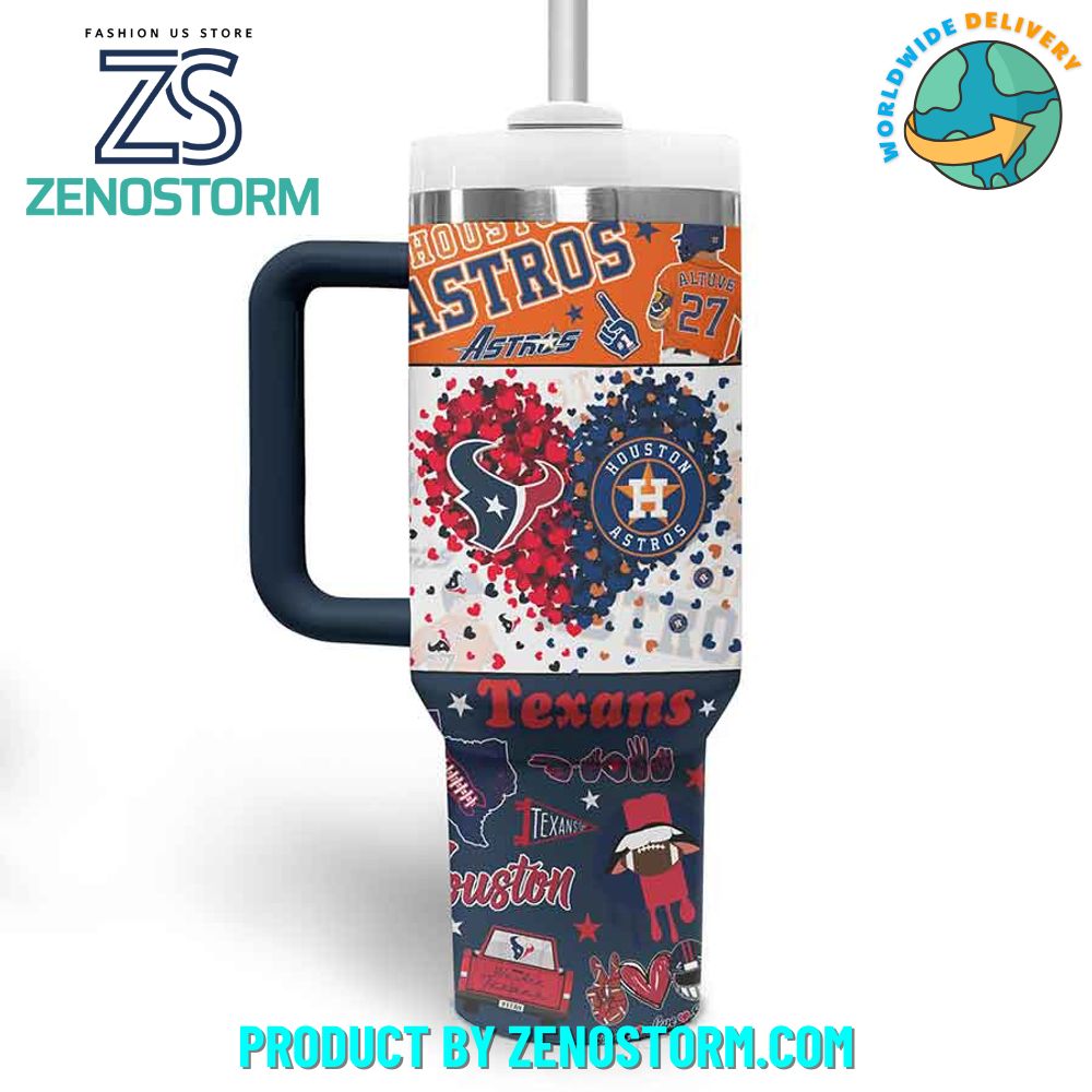 Houston Astros MLB x Houston Texans NFL Custom Stanley Cup 40 oz 30 oz Tumbler With Handle