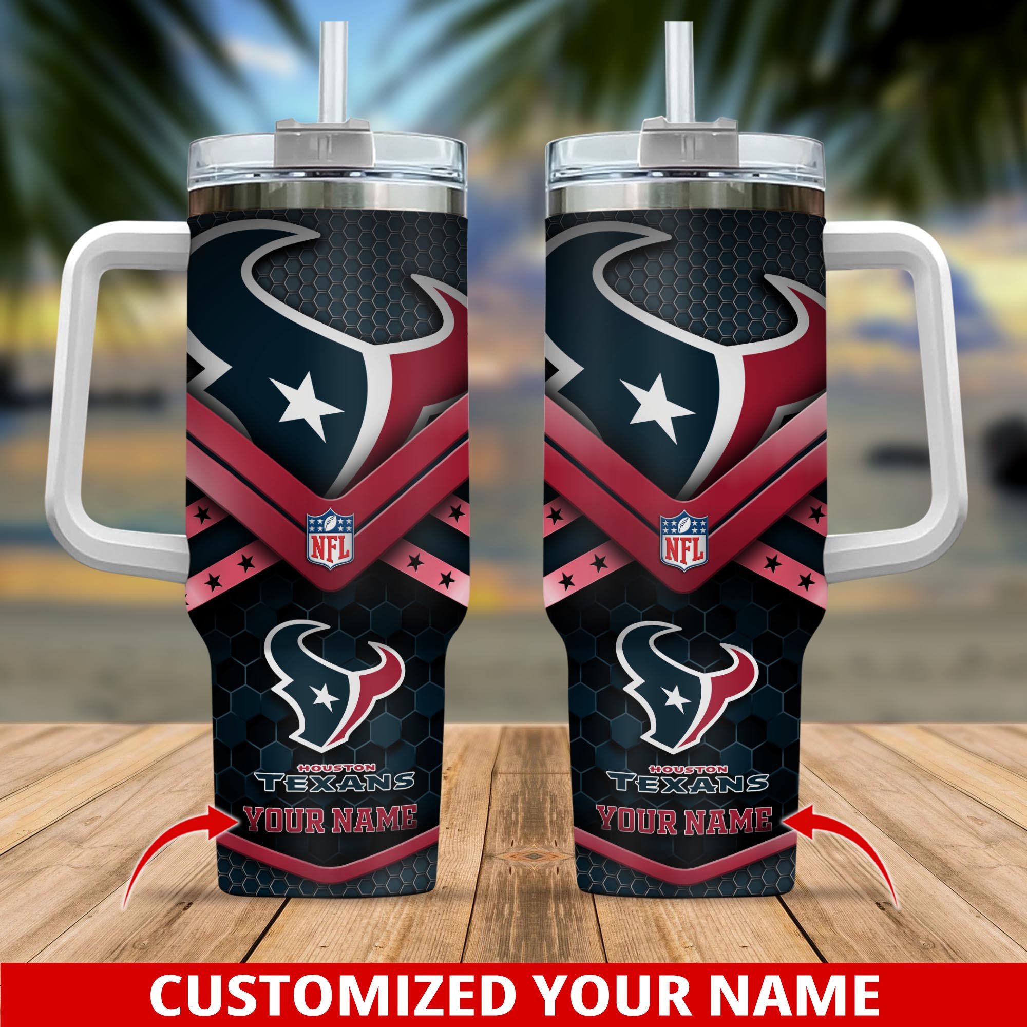 Houston Texans NFL Custom Stanley Cup 40 oz 30 oz Tumbler With Handle
