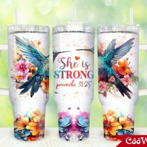 Hummingbird Bible Verse Custom Stanley Cup 40 oz 30 oz Tumbler With Handle