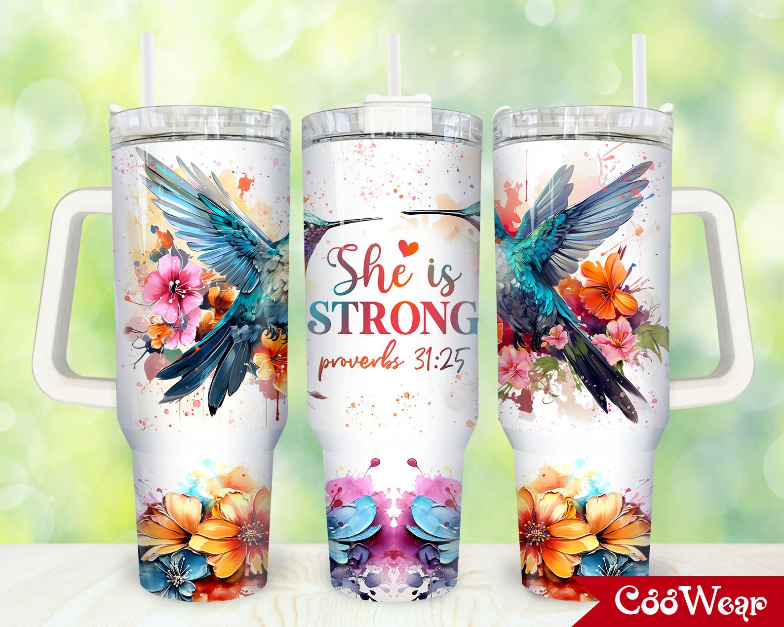 Hummingbird Bible Verse Custom Stanley Cup 40 oz 30 oz Tumbler With Handle