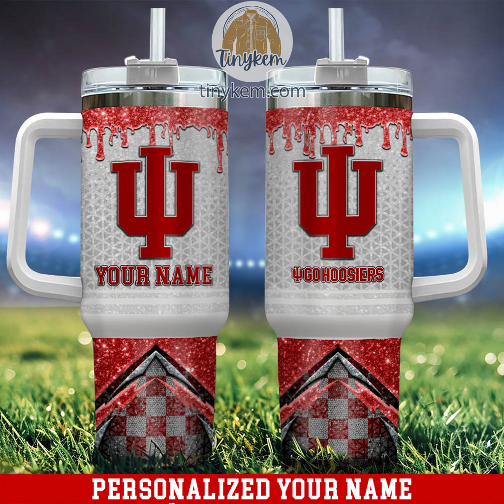 Indiana Hoosiers Glitter NCAA Custom Stanley Cup 40 oz 30 oz Tumbler With Handle