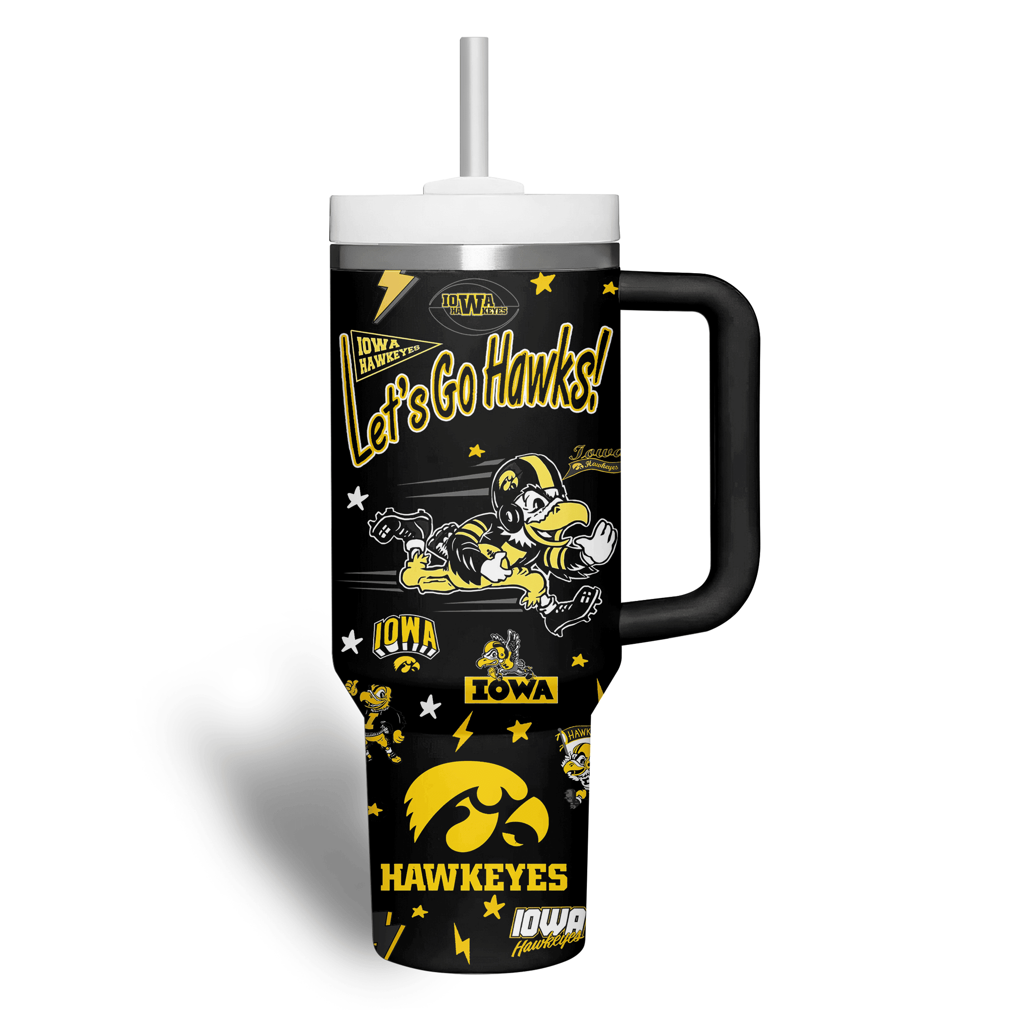 Iowa Hawkeyes NCAA Custom Stanley Cup 40 oz 30 oz Tumbler With Handle