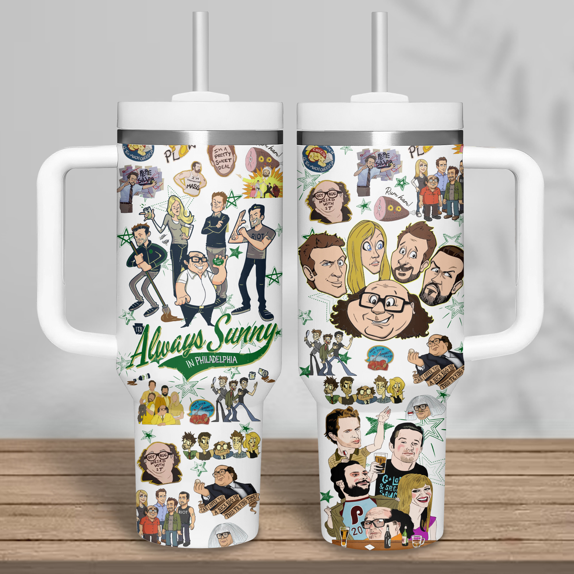 It's Always Sunny in Philadelphia Movies Custom Stanley Cup 40 oz 30 oz Tumbler With Handle