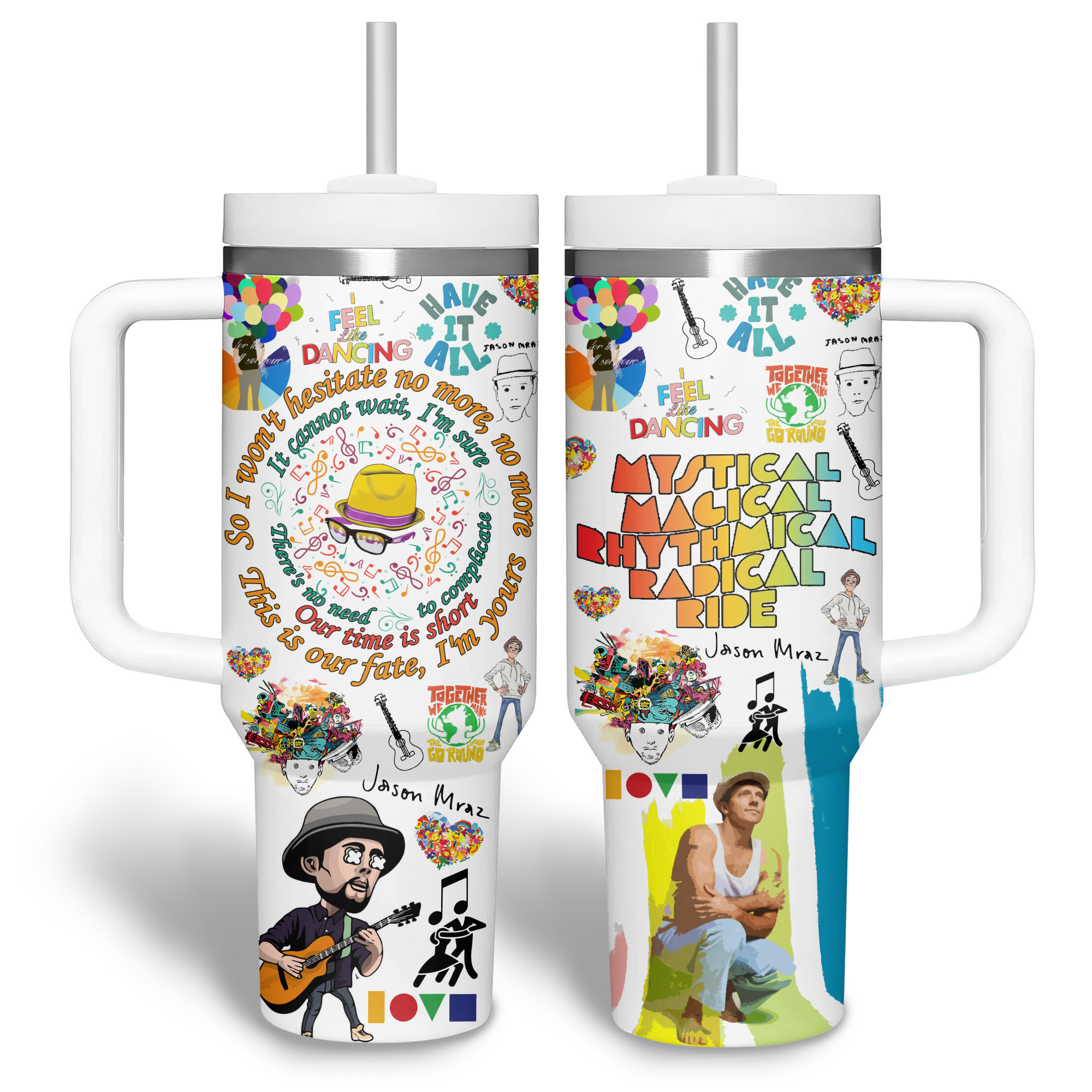 Jason Mraz Music Custom Stanley Cup 40 oz 30 oz Tumbler With Handle