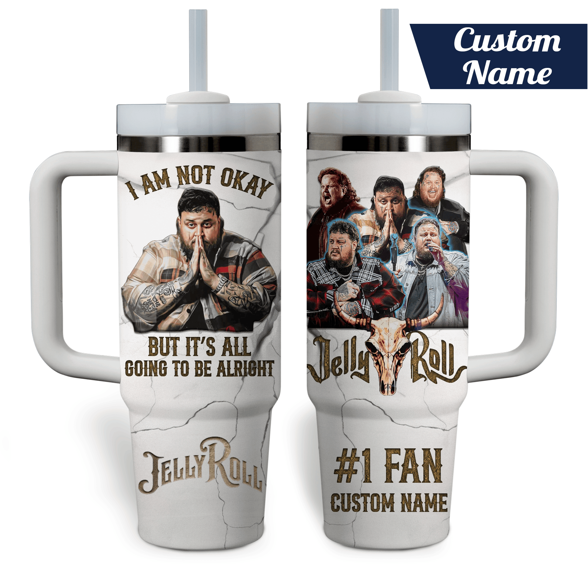 Jelly Roll Music Custom Stanley Cup 40 oz 30 oz Tumbler With Handle
