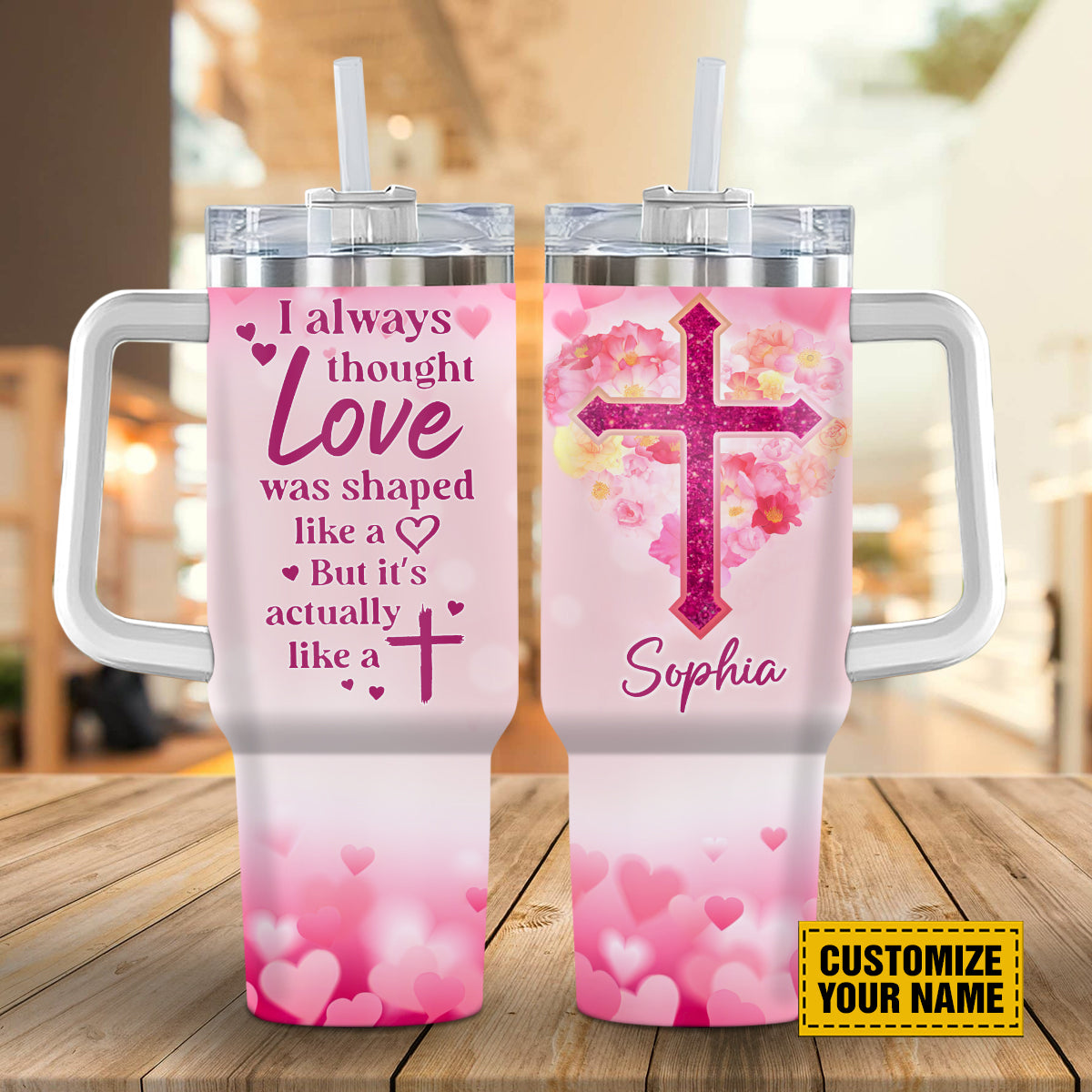 Jesus Cross Custom Stanley Cup 40 oz 30 oz Tumbler With Handle
