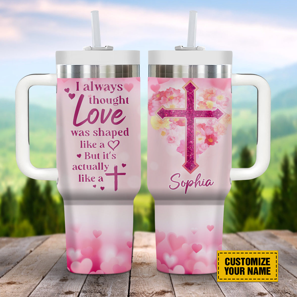 Jesus Cross Custom Stanley Cup 40 oz 30 oz Tumbler With Handle