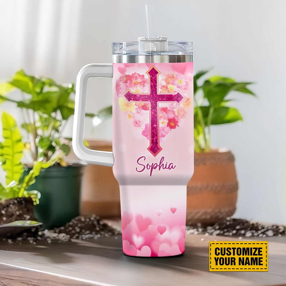 Jesus Cross Custom Stanley Cup 40 oz 30 oz Tumbler With Handle