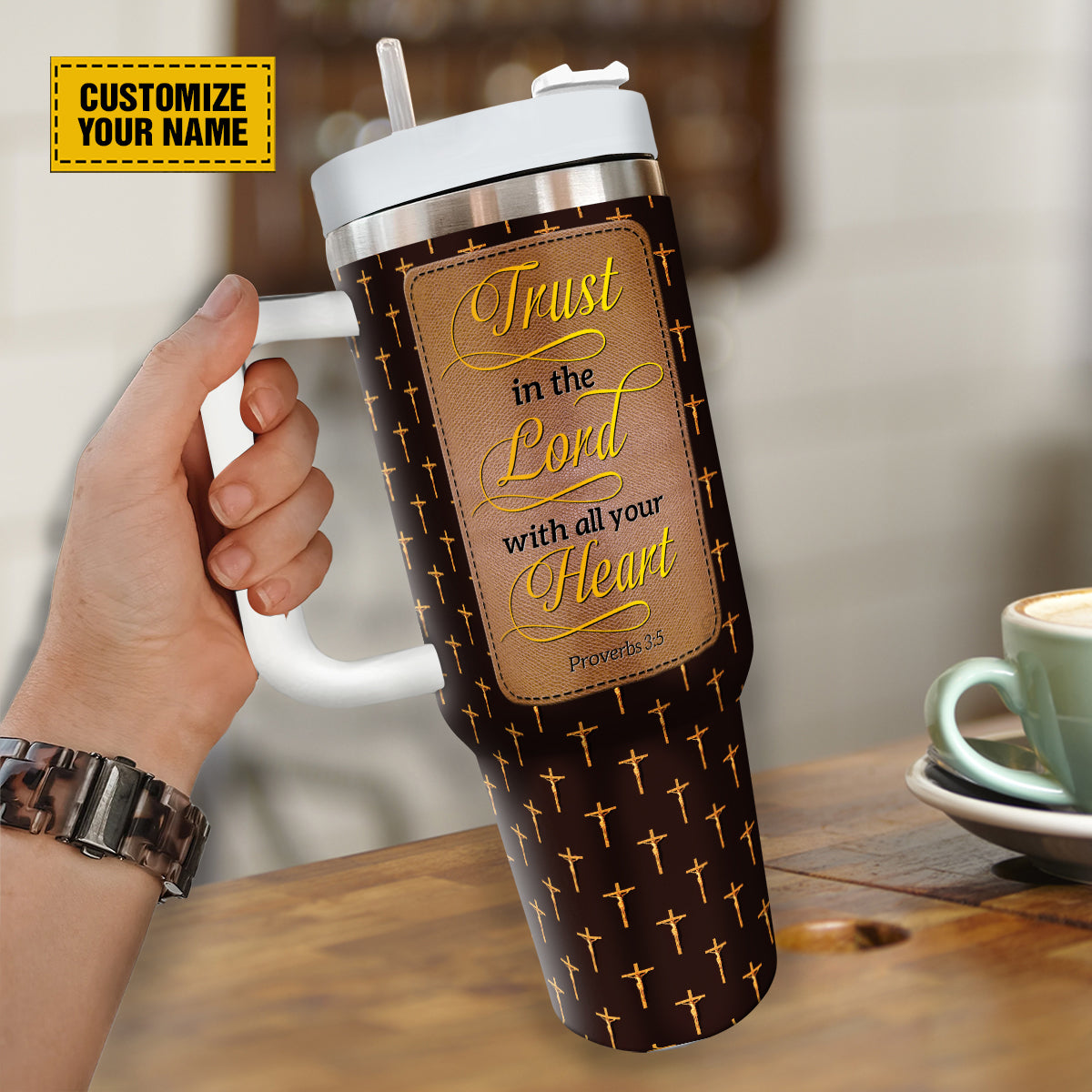 Jesus Cross Pattern Custom Stanley Cup 40 oz 30 oz Tumbler With Handle
