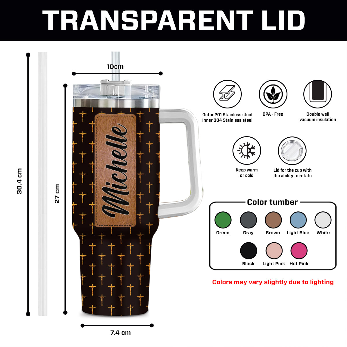 Jesus Cross Pattern Custom Stanley Cup 40 oz 30 oz Tumbler With Handle