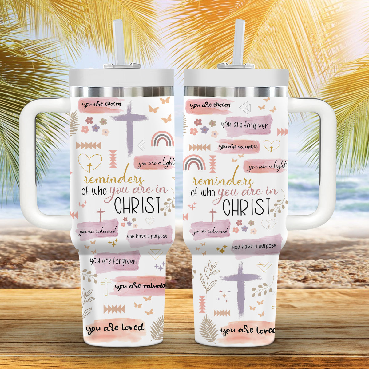 Jesus God Affirmation Custom Stanley Cup 40 oz 30 oz Tumbler With Handle