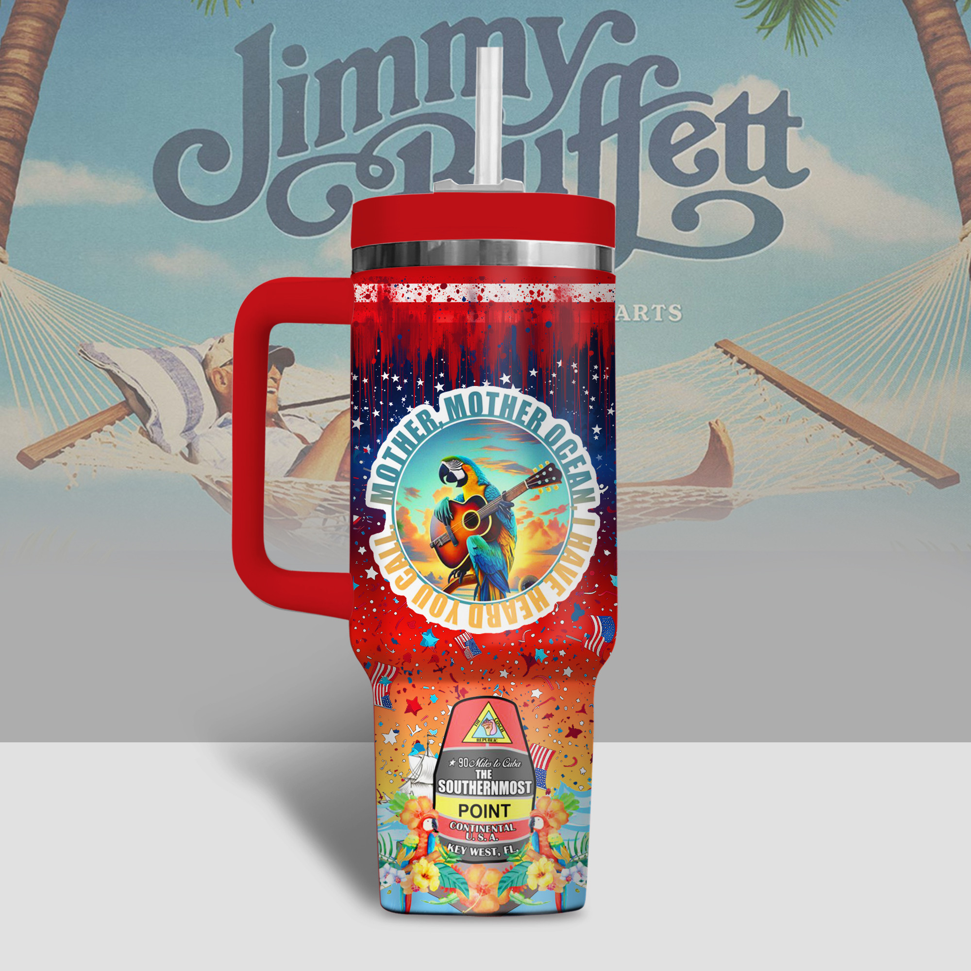 Jimmy Buffett Music Custom Stanley Cup 40 oz 30 oz Tumbler With Handle