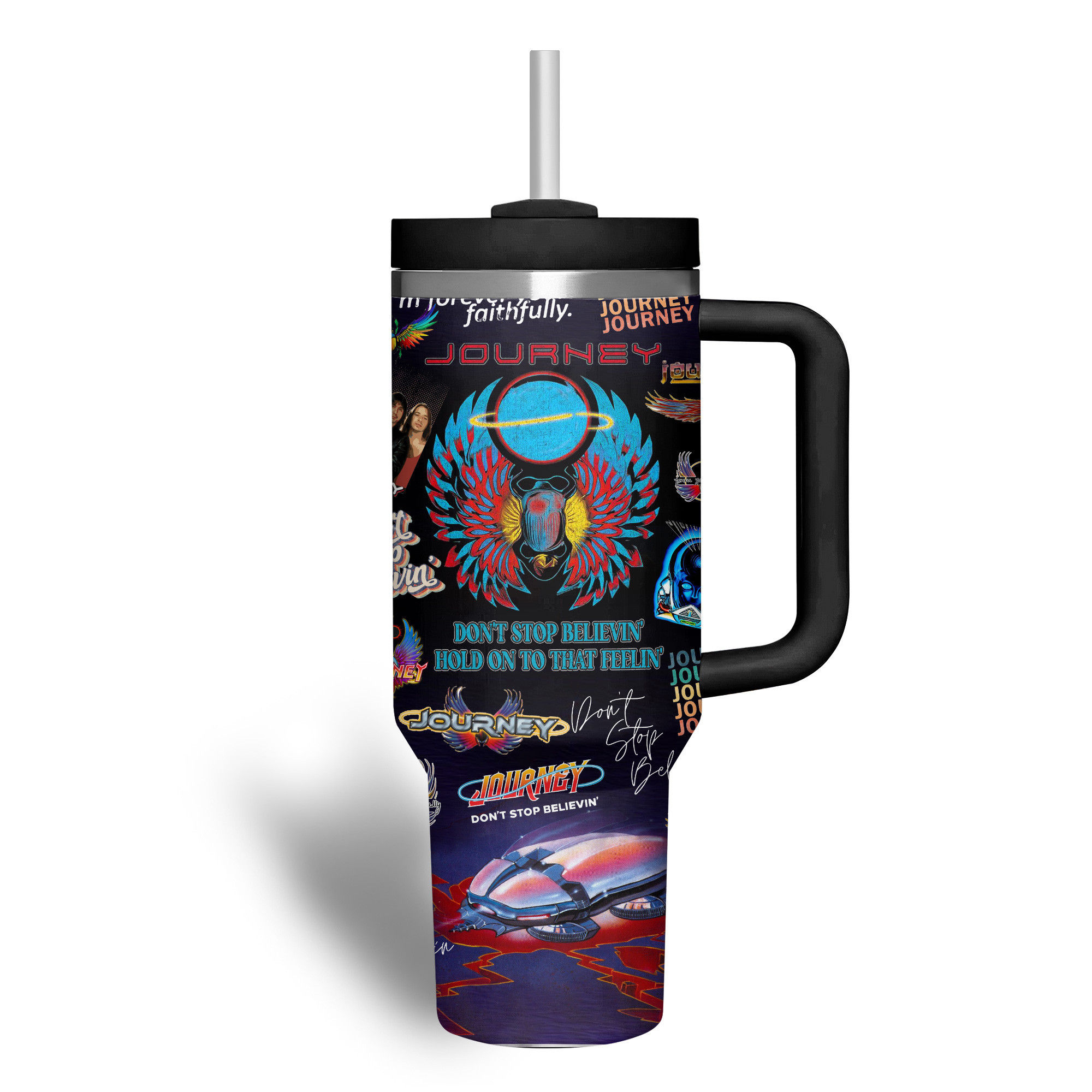 Journey Band Music Custom Stanley Cup 40 oz 30 oz Tumbler With Handle