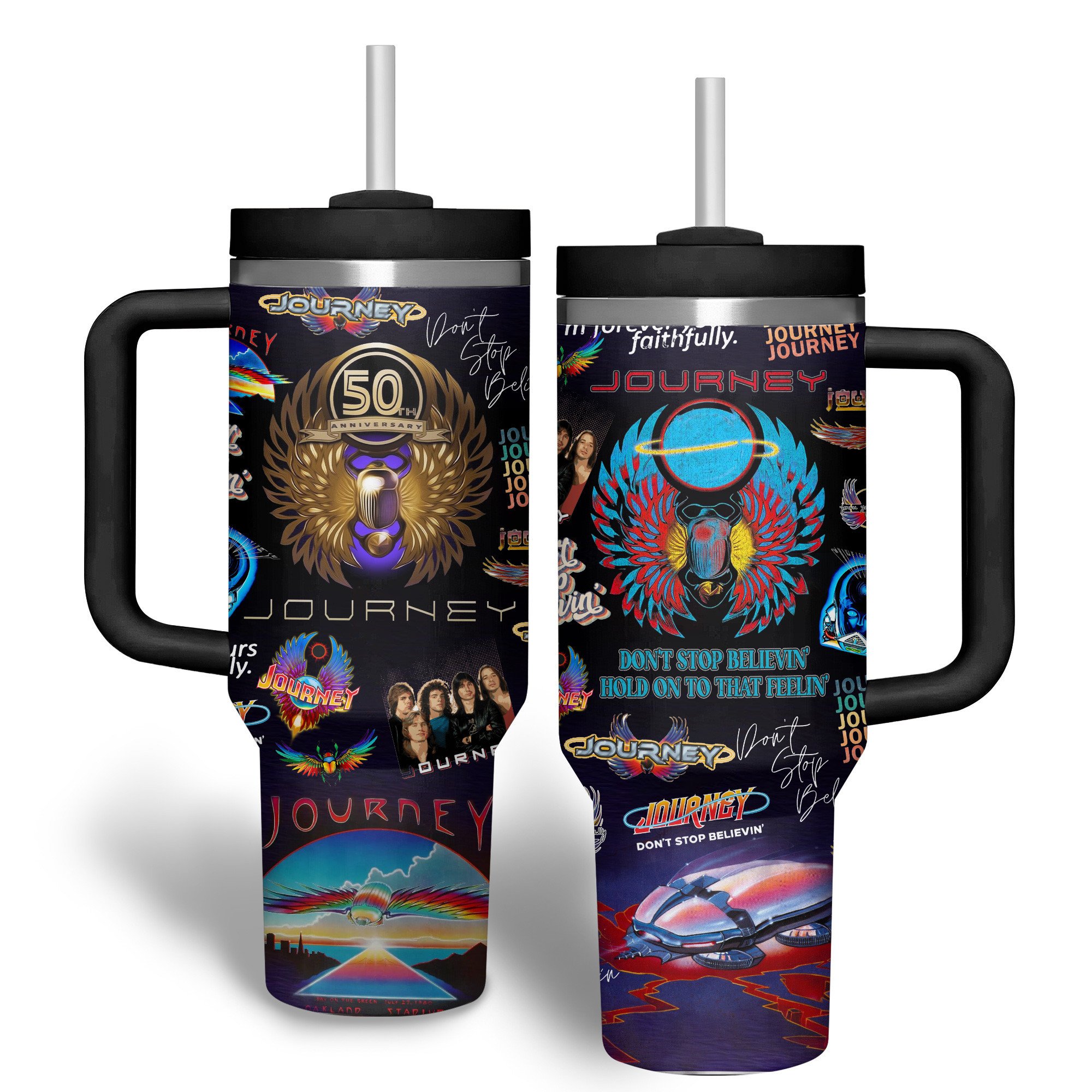 Journey Band Music Custom Stanley Cup 40 oz 30 oz Tumbler With Handle