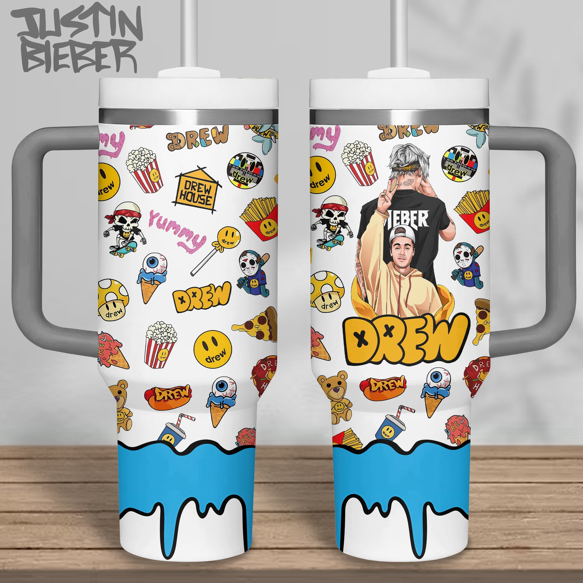 Justin Bieber Music Custom Stanley Cup 40 oz 30 oz Tumbler With Handle