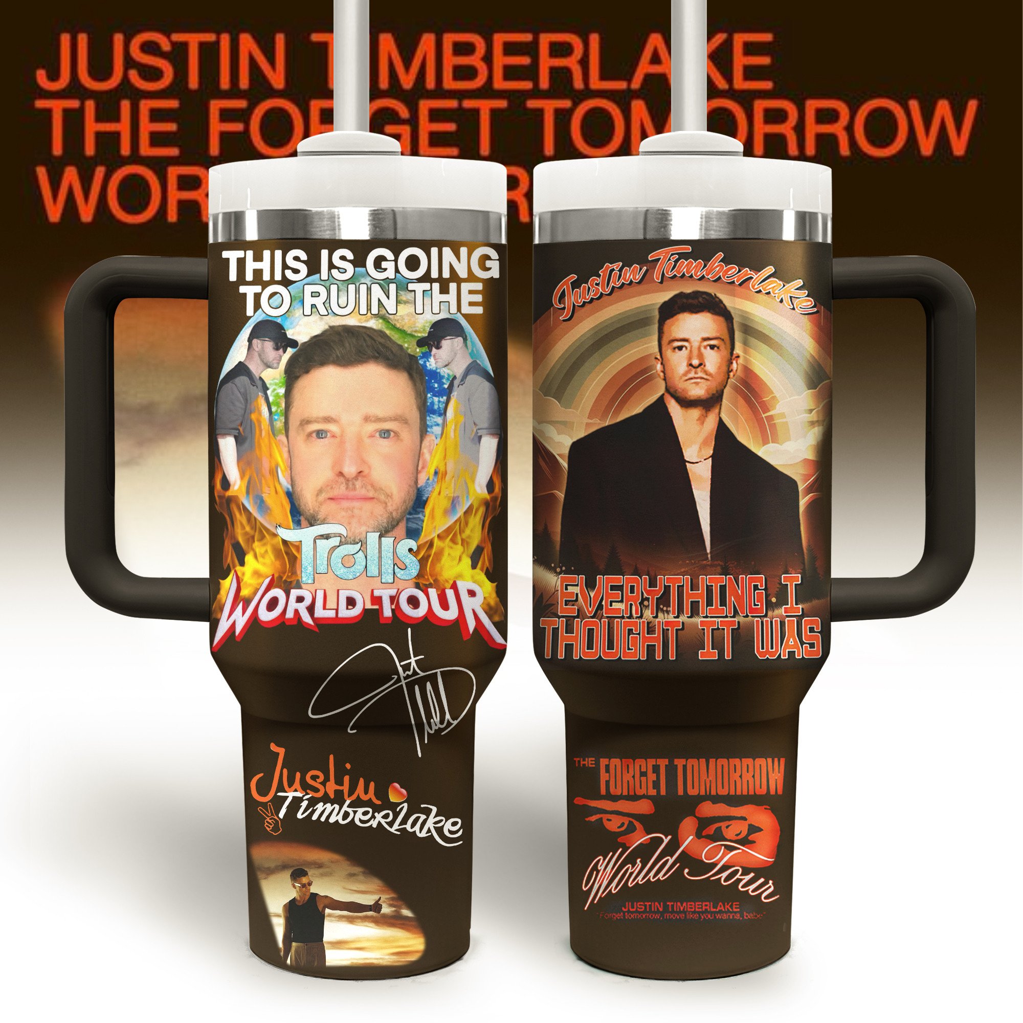 Justin Timberlake Music Custom Stanley Cup 40 oz 30 oz Tumbler With Handle
