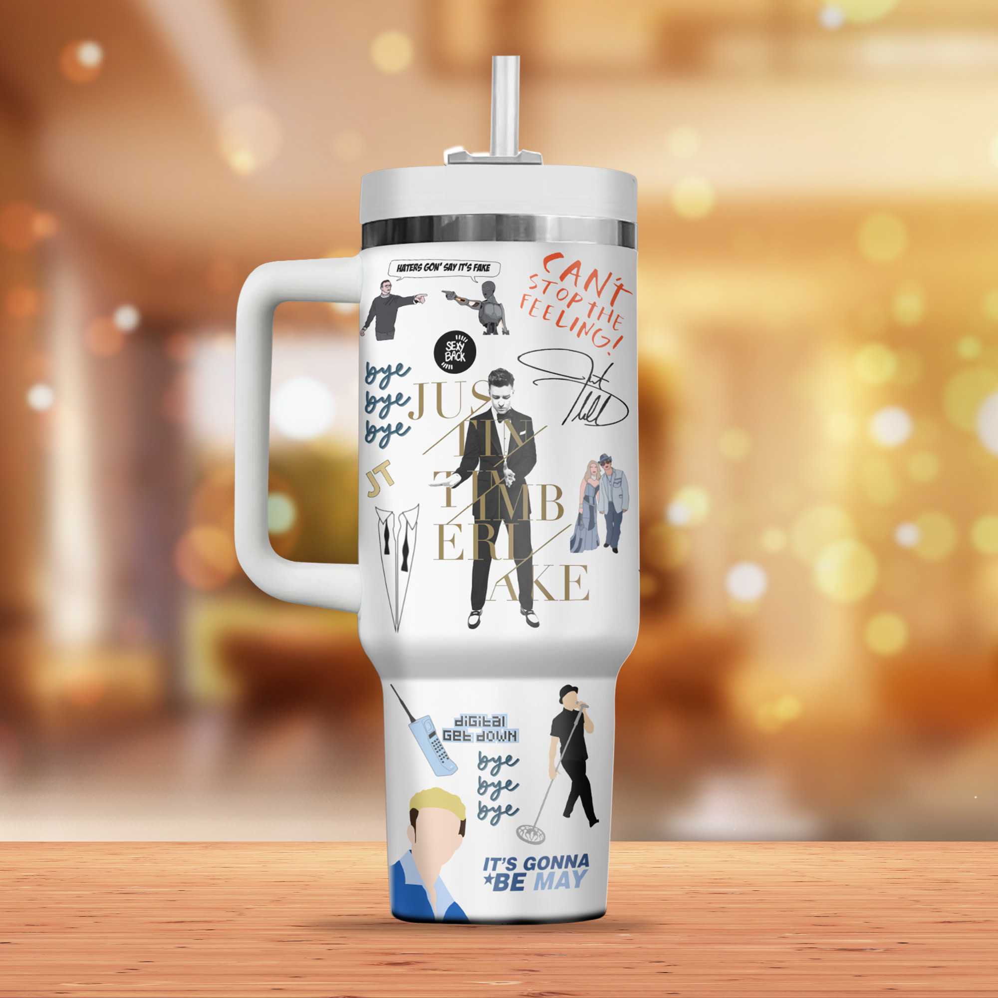 Justin Timberlake Music Custom Stanley Cup 40 oz 30 oz Tumbler With Handle