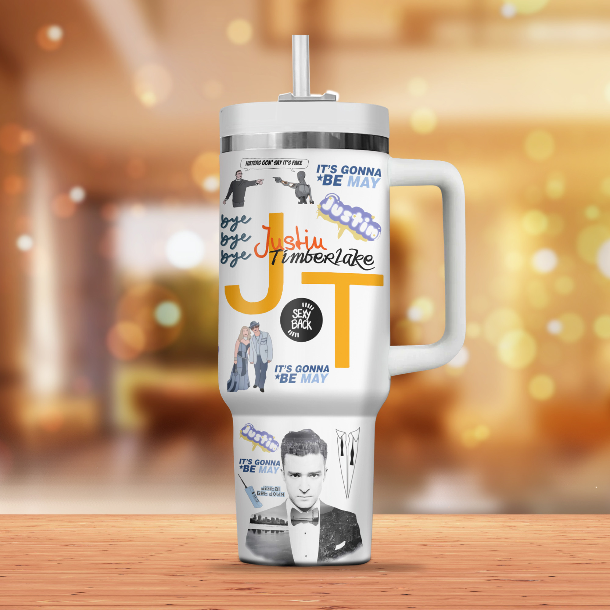 Justin Timberlake Music Custom Stanley Cup 40 oz 30 oz Tumbler With Handle