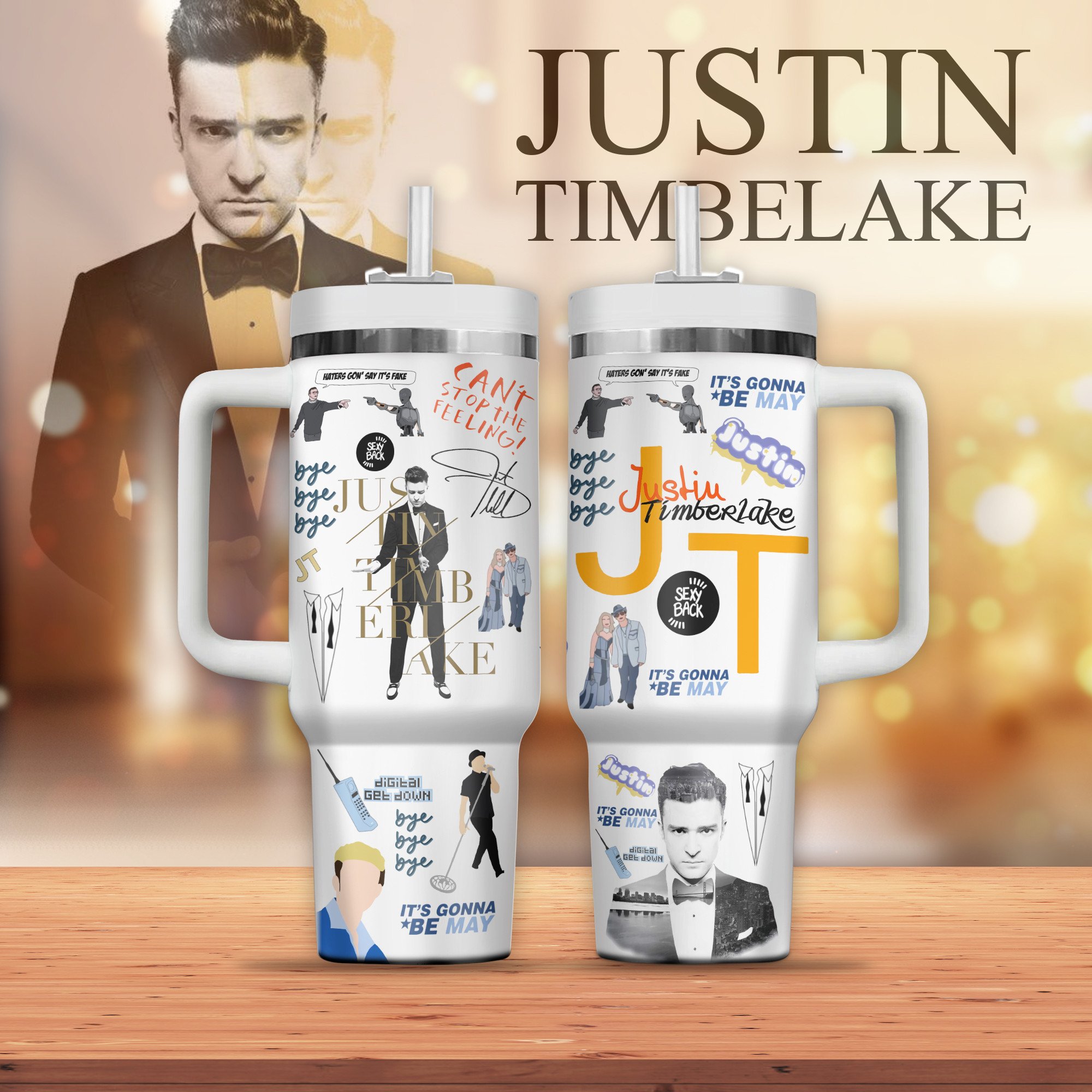 Justin Timberlake Music Custom Stanley Cup 40 oz 30 oz Tumbler With Handle