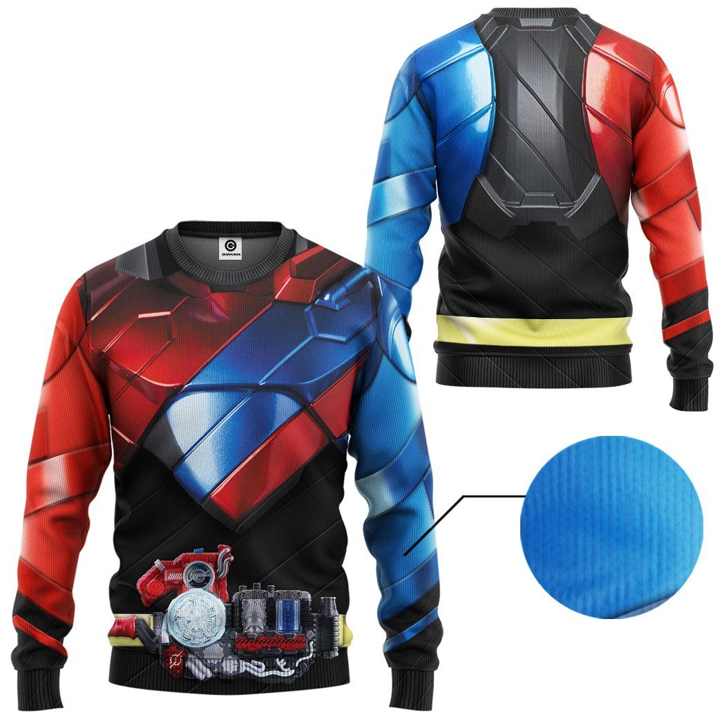 Kamen Rider Build Rabbit Tank Costume Hoodie Sweatshirt T-Shirt Sweatpants Tracksuit - Stormmerch Exclusive