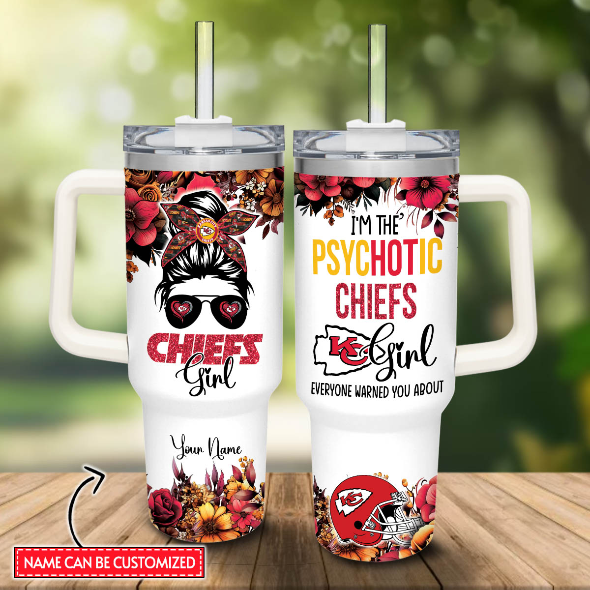Kansas City Chiefs NFL Custom Stanley Cup 40 oz 30 oz Tumbler With Handle