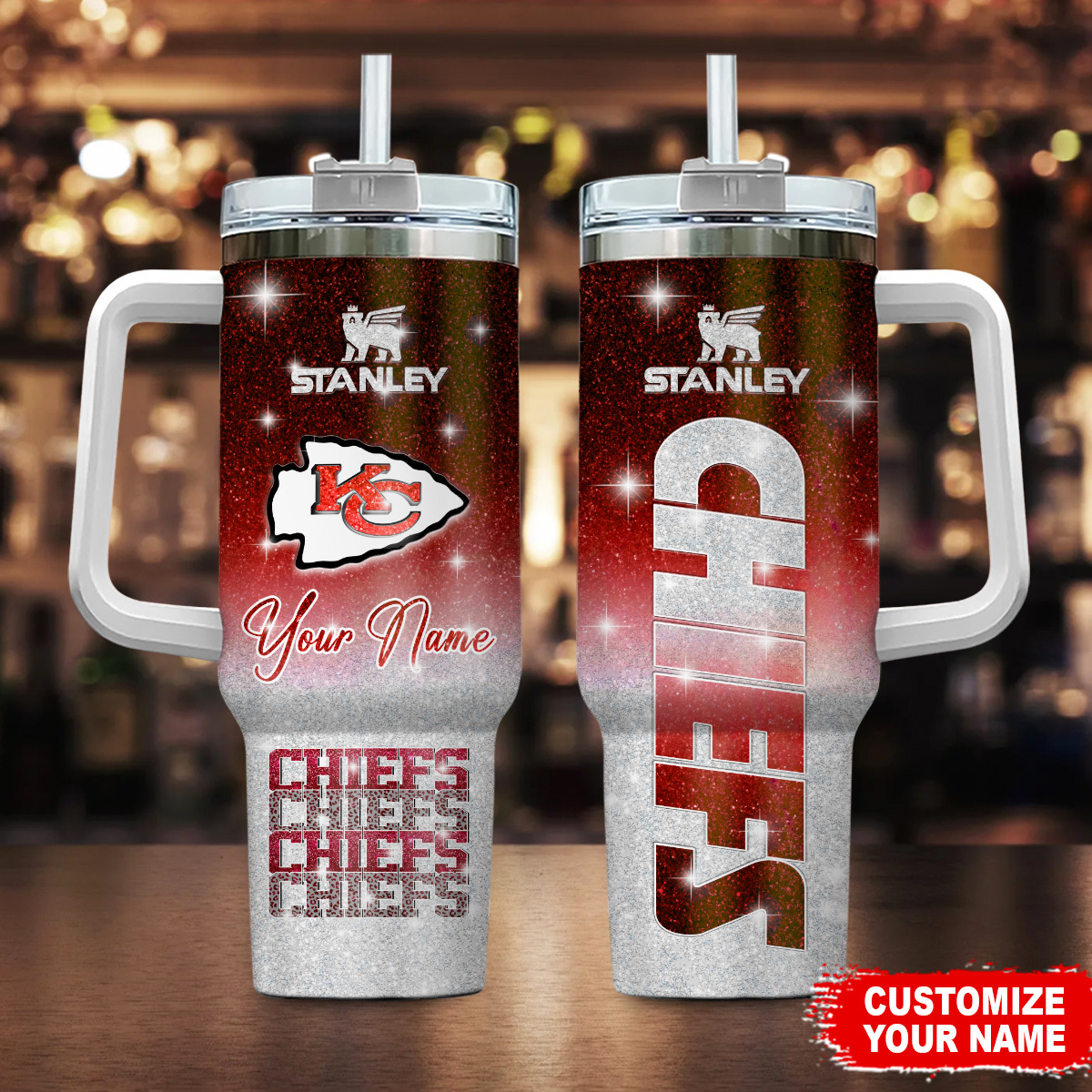 Kansas City Chiefs NFL Custom Stanley Cup 40 oz 30 oz Tumbler With Handle