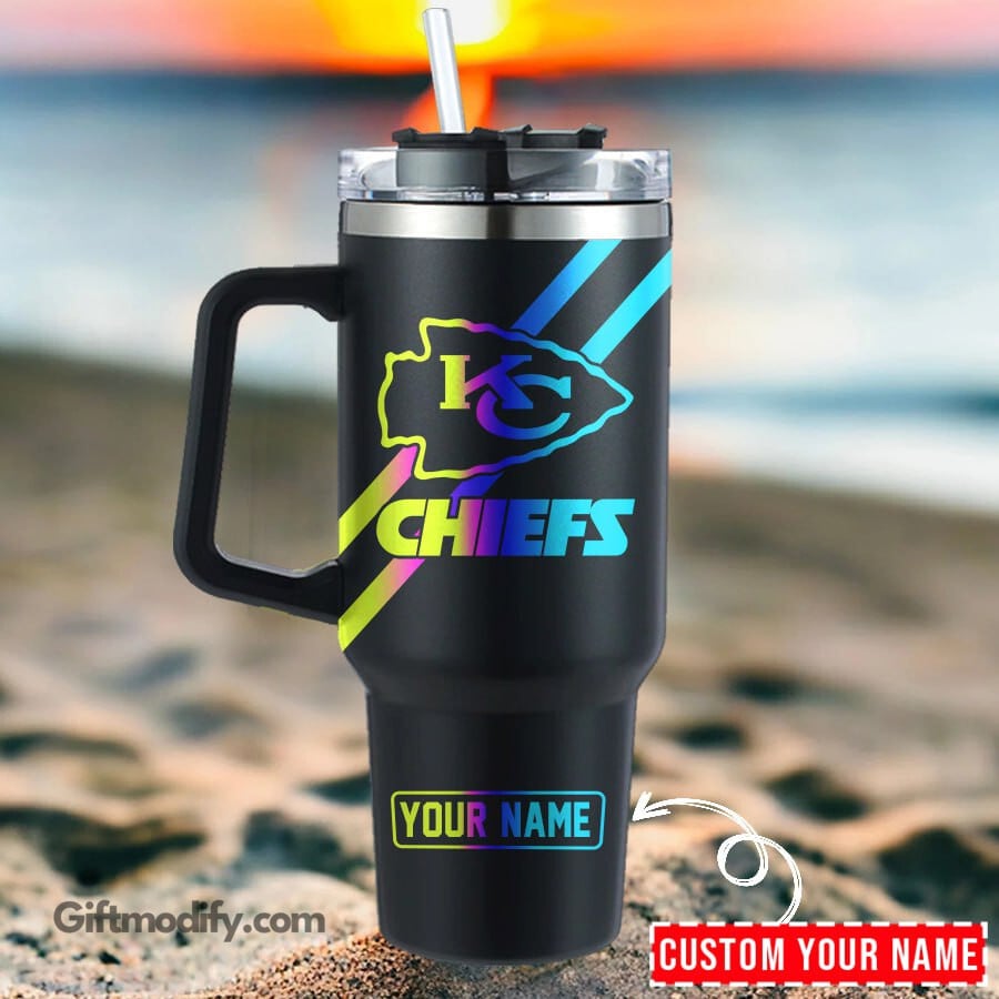 Kansas City Chiefs NFL Hologram Logo Custom Stanley Cup 40 oz 30 oz Tumbler With Handle