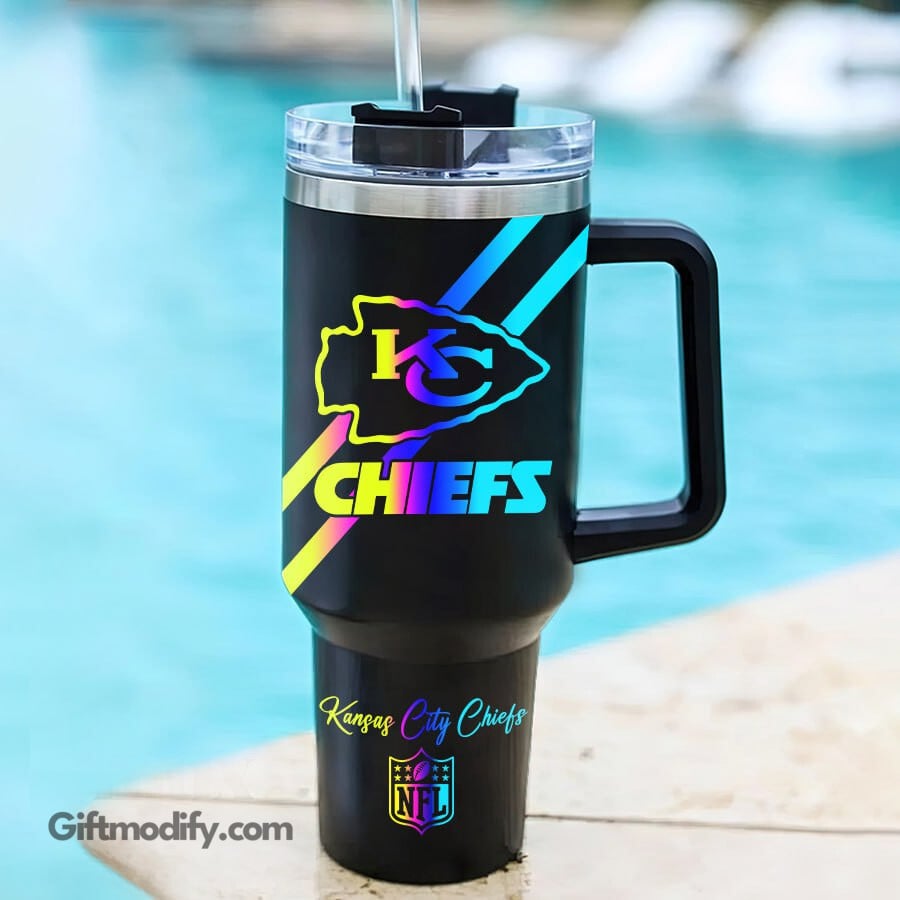 Kansas City Chiefs NFL Hologram Logo Custom Stanley Cup 40 oz 30 oz Tumbler With Handle