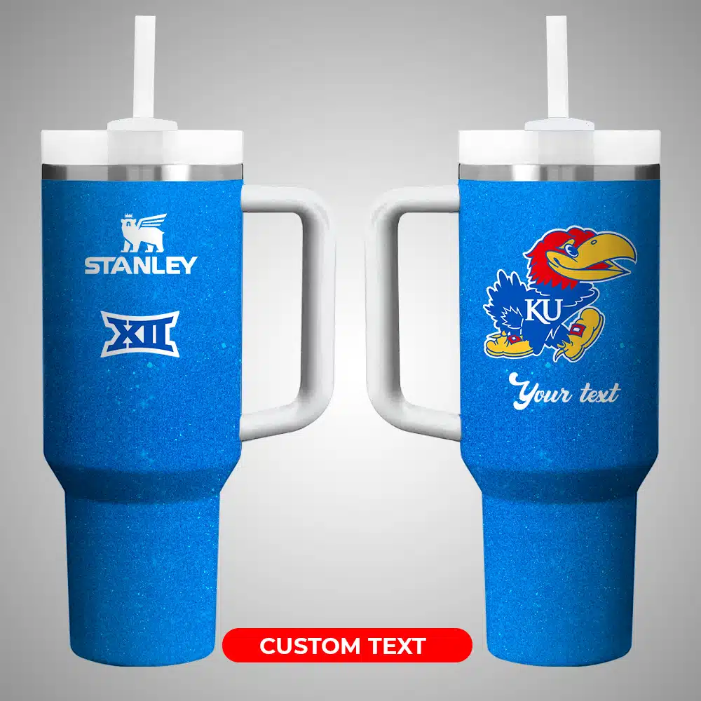 Kansas Jayhawks NCAA Custom Stanley Cup 40 oz 30 oz Tumbler With Handle