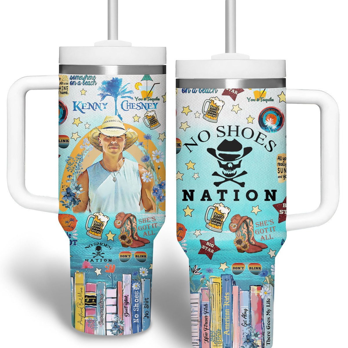 Kenny Chesney Music Custom Stanley Cup 40 oz 30 oz Tumbler With Handle