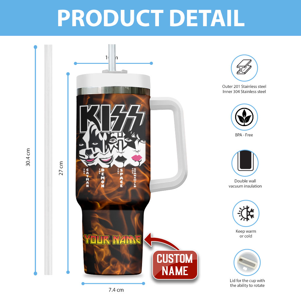 Kiss Band Music Custom Stanley Cup 40 oz 30 oz Tumbler With Handle