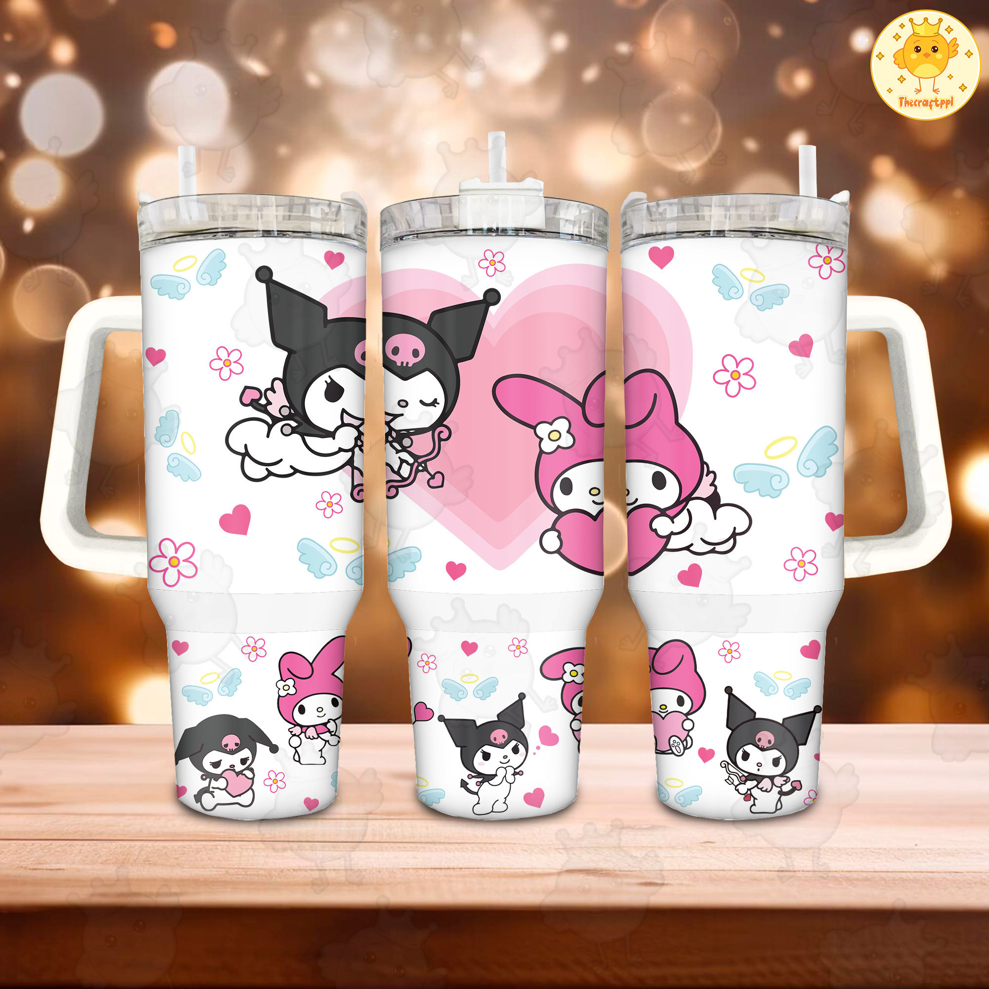 Kuromi And My Melody Sanrio Cartoon Custom Stanley Cup 40 oz 30 oz Tumbler With Handle