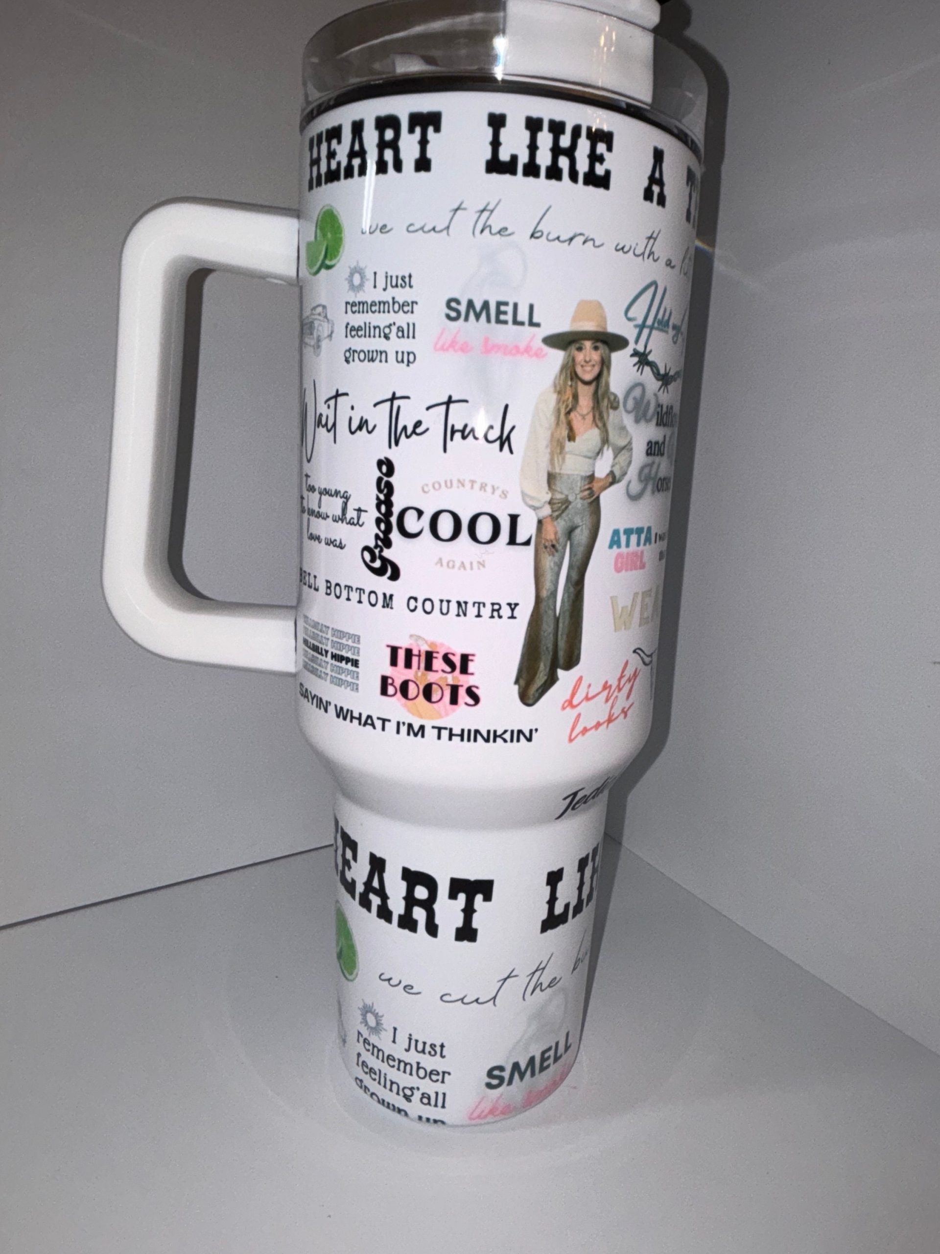 Lainey Wilson Heart Like a Truck Music Custom Stanley Cup 40 oz 30 oz Tumbler With Handle