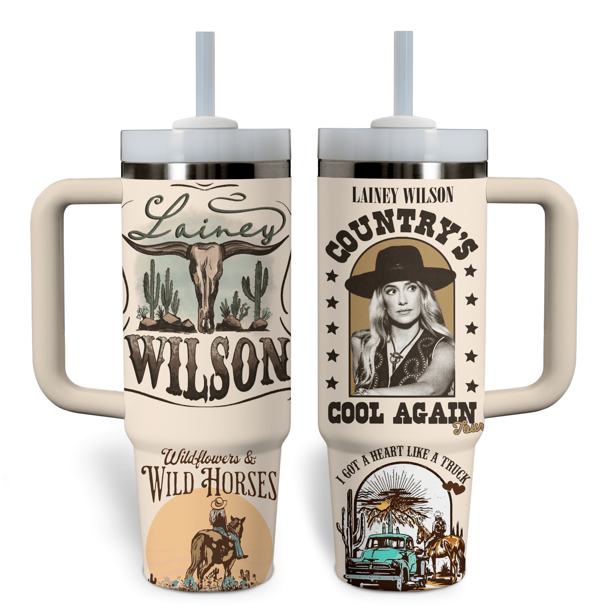 Lainey Wilson Music Custom Stanley Cup 40 oz 30 oz Tumbler With Handle